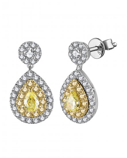 MULTI TONE PEAR DIAMOND DANGLING (TE1242)