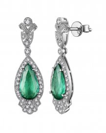 PEAR EMERALD DIAMOND DANGLING (TE1243)