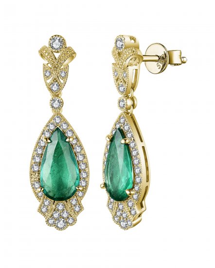 PEAR EMERALD DIAMOND DANGLING (TE1243)