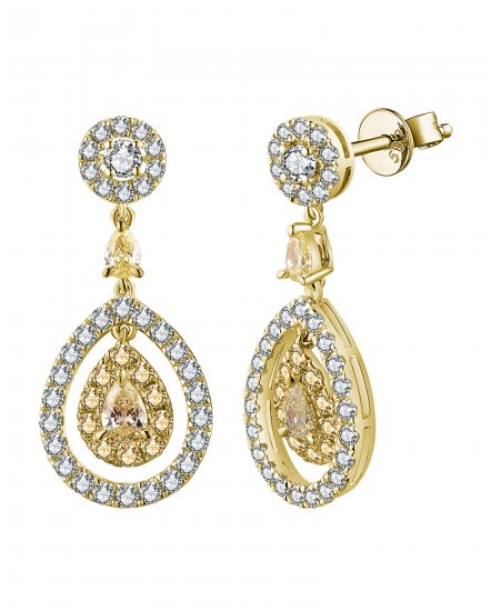MULTI TONE PEAR DIAMOND DANGLING (TE1244)
