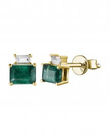 EMERALD CUT DIAMOND STUDS (TE1247)
