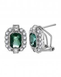 EMERALD CUT DIAMOND OMEGA BACK (TE1248)