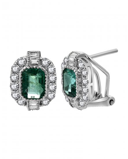 EMERALD CUT DIAMOND OMEGA BACK (TE1248)