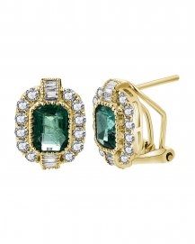 EMERALD CUT DIAMOND OMEGA BACK (TE1248)