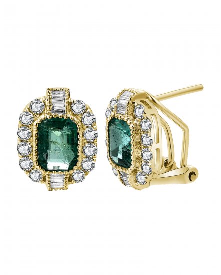 EMERALD CUT DIAMOND OMEGA BACK (TE1248)