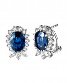 OVAL SAPPHIRE DIAMOND OMEGA BACK (TE1261)