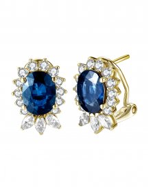 OVAL SAPPHIRE DIAMOND OMEGA BACK (TE1261)