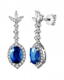 OVAL SAPPHIRE DIAMOND DANGLING (TE1262)