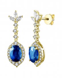 OVAL SAPPHIRE DIAMOND DANGLING (TE1262)