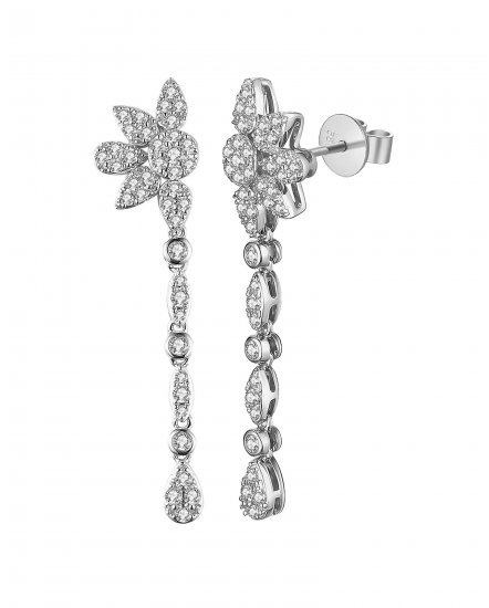 FLORAL STYLE CLUSTER DIAMOND DANGLING  (TE1265)