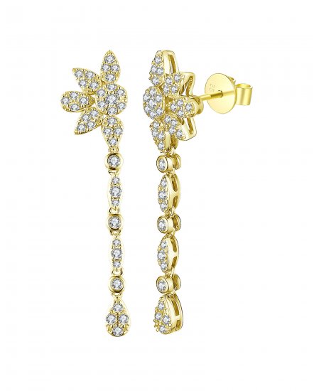 FLORAL STYLE CLUSTER DIAMOND DANGLING  (TE1265)