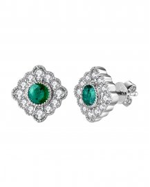 EMERALD DIAMOND STUDS (TE1275)
