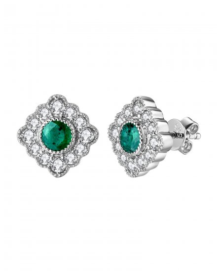 EMERALD DIAMOND STUDS (TE1275)
