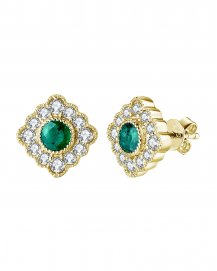 EMERALD DIAMOND STUDS (TE1275)
