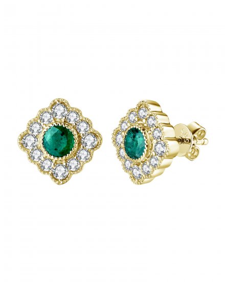 EMERALD DIAMOND STUDS (TE1275)