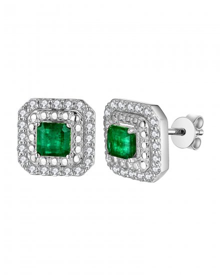 EMERALD CUT DIAMOND STUDS (TE1281)