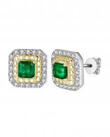 EMERALD CUT DIAMOND STUDS (TE1281)