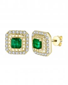 EMERALD CUT DIAMOND STUDS (TE1281)