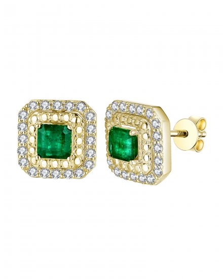EMERALD CUT DIAMOND STUDS (TE1281)