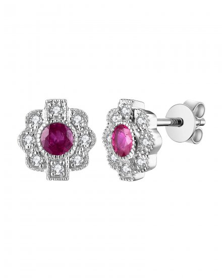 RUBY DIAMOND STUDS (TE1294)