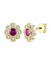 RUBY DIAMOND STUDS (TE1294)