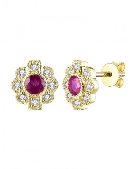RUBY DIAMOND STUDS (TE1294)