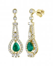 PEAR EMERALD DIAMOND DANGLING (TE1314)