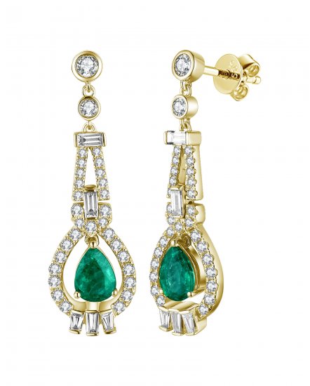 PEAR EMERALD DIAMOND DANGLING (TE1314)