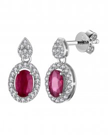 OVAL RUBY DIAMOND DANGLING (TE1322)