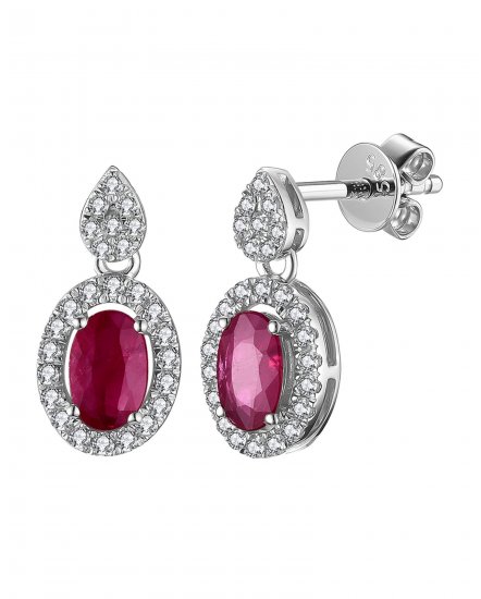OVAL RUBY DIAMOND DANGLING (TE1322)