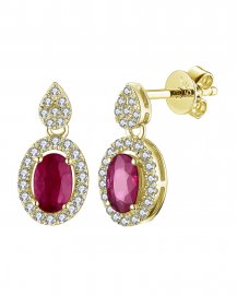 OVAL RUBY DIAMOND DANGLING (TE1322)