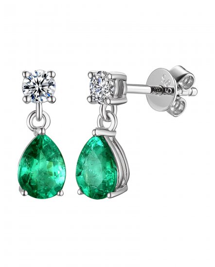 PEAR EMERALD DIAMOND DANGLING (TE1327)