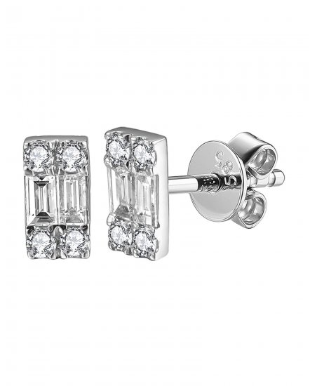 BAGUETTE DIAMOND STUDS (TE1332)