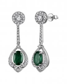 OVAL EMERALD DIAMOND DANGLING (TE1378)