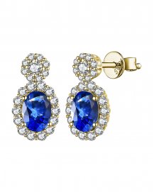OVAL SAPPHIRE DIAMOND DANGLING (TE1398)