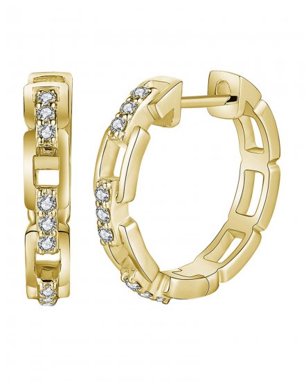LINK STYLE DIAMOND HOOPS (TE1414)