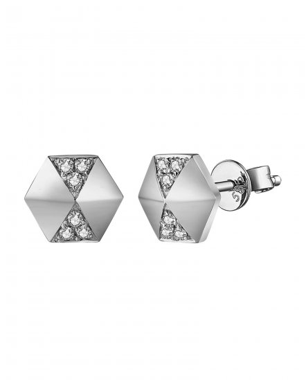 HEXAGON SHAPE DIAMOND STUDS (TE1423)