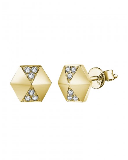 HEXAGON SHAPE DIAMOND STUDS (TE1423)