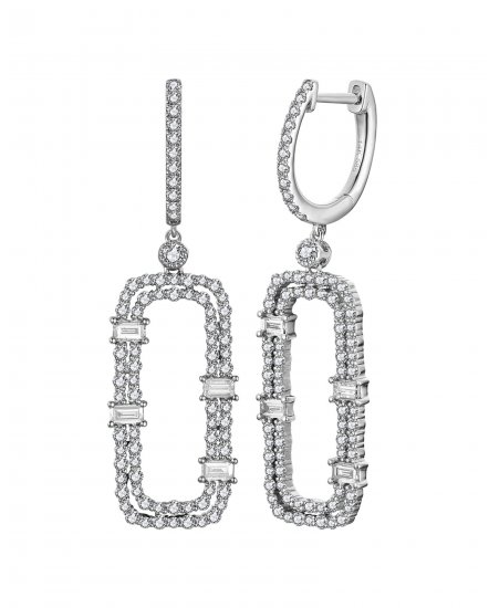 OPEN BAR STYLE BAGUETTE DIAMOND DANGLING (TE1482)