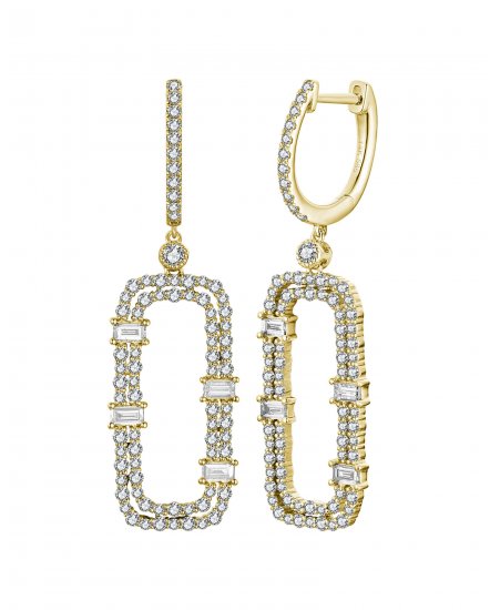 OPEN BAR STYLE BAGUETTE DIAMOND DANGLING (TE1482)