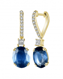 OVAL SAPPHIRE DIAMOND DANGLING (TE1497)