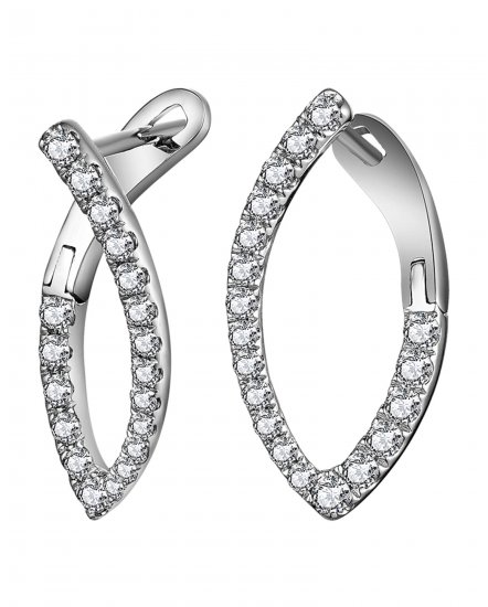 MARQUISE STYLE  INSIDE OUTSIDE DIAMOND HOOPS (TE1598)