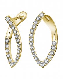 MARQUISE STYLE  INSIDE OUTSIDE DIAMOND HOOPS (TE1598)