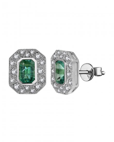 EMERALD CUT DIAMOND STUDS (TE1670)