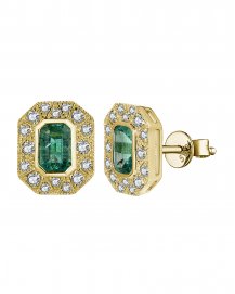 EMERALD CUT DIAMOND STUDS (TE1670)