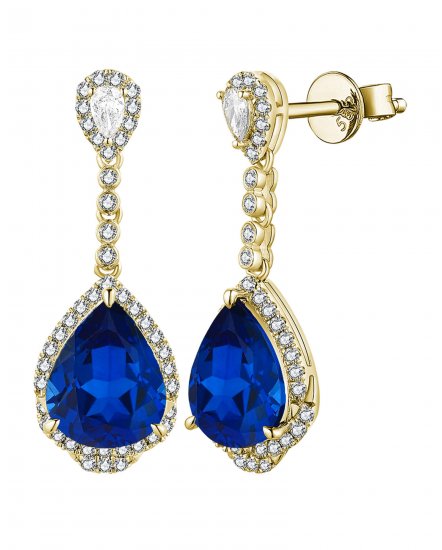 PEAR SAPPHIRE DIAMOND DANGLING (TE1675)