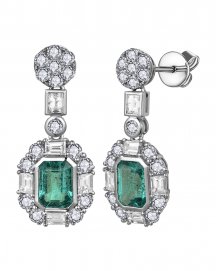 EMERALD CUT DIAMOND DANGLING (TE1680C)