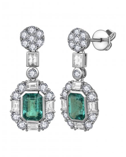 EMERALD CUT DIAMOND DANGLING (TE1680C)