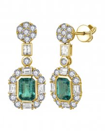 EMERALD CUT DIAMOND DANGLING (TE1680C)