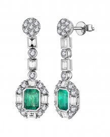 EMERALD CUT DIAMOND DANGLING (TE1680)